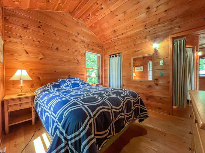 Each bedroom has a curtain for separation, no doors.