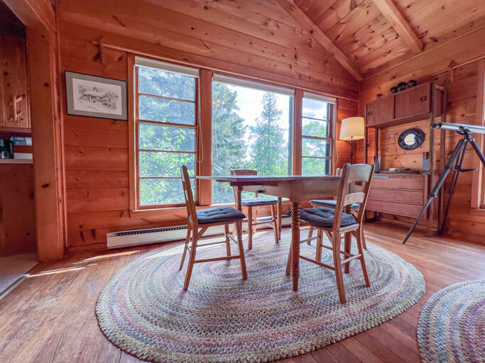 Enjoy a home cooked meal at the dining able.