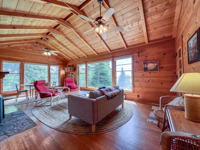 The living room offer plenty of room for the whole family to relax.