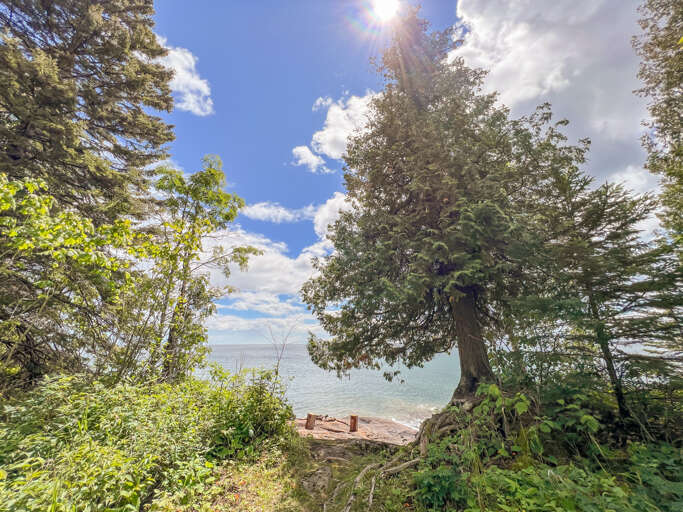 The private shoreline area.