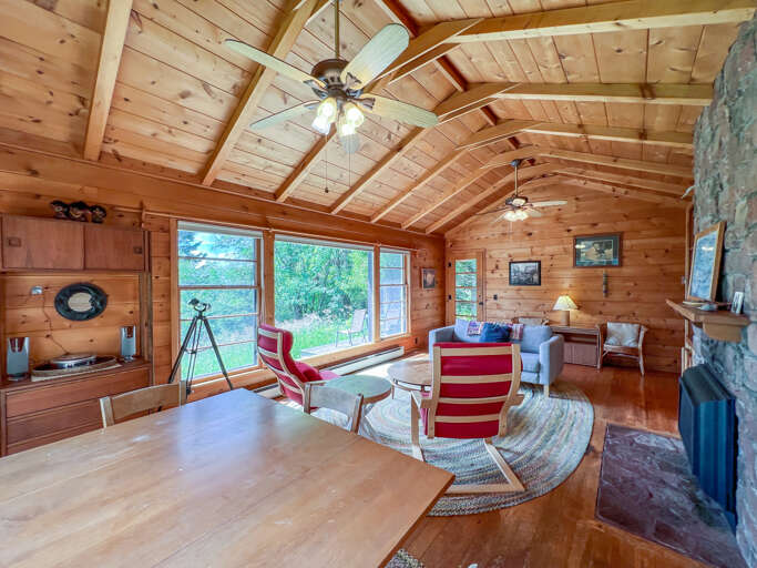 Spacious living room/dining room.