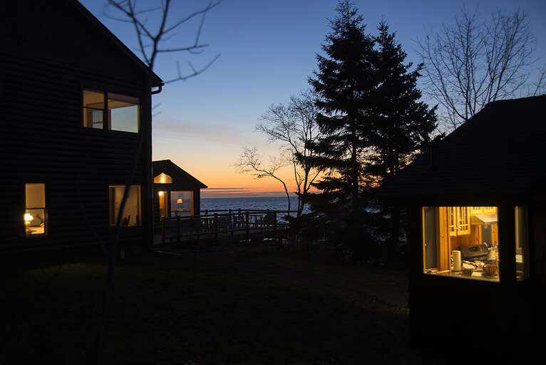 Foxfire and it's guest cabin Fox Cove sitting side by side.