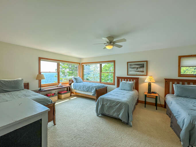 Perfect for the kids, Bedroom 4 has 4 twin beds!
