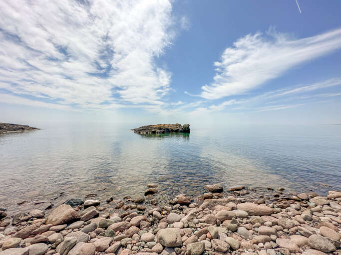 Castle Rock has a small, private beach.