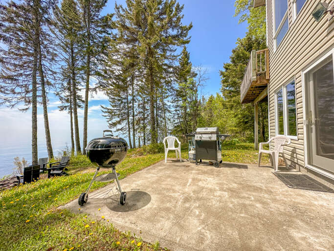 This home has both a charcoal grill and a gas grill.