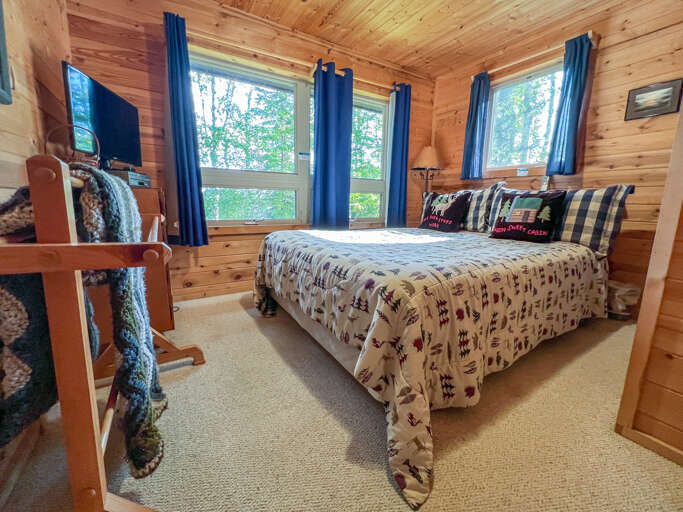 Bedroom 1 has a queen bed.