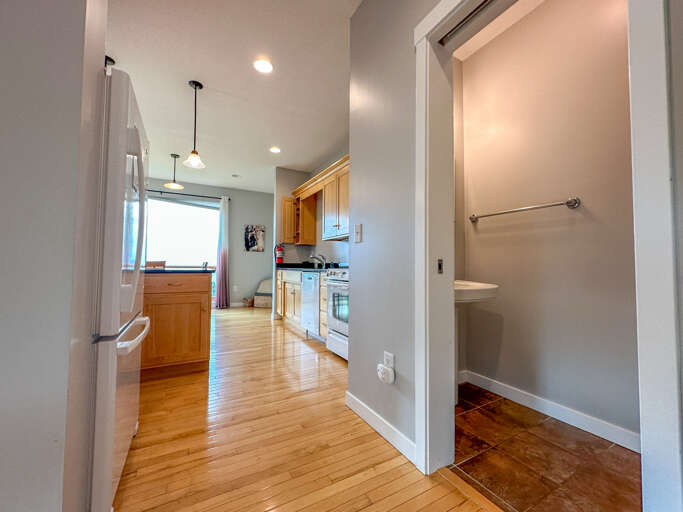 Half bathroom and kitchen Half bathroom and kitchen