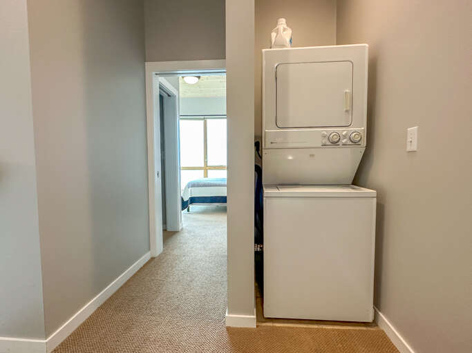 Laundry on the upper level landing Laundry on the upper level landing