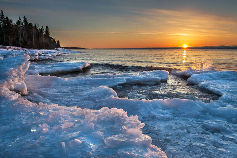 In the summer you can go agate hunting or just listen to the sound of the waves lapping on shore.