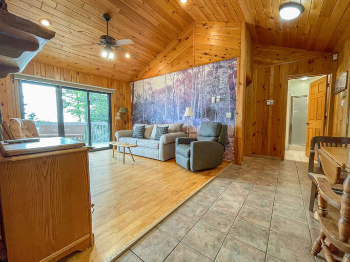 The second living room is connected to the master bedroom and bathroom.