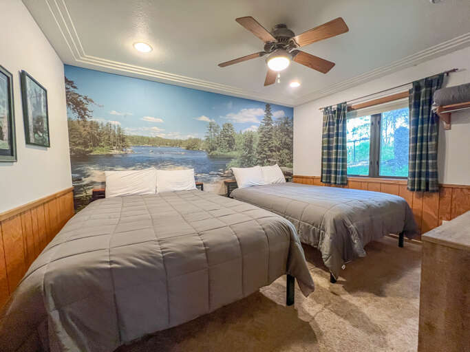 This guest bedroom is located on the main level