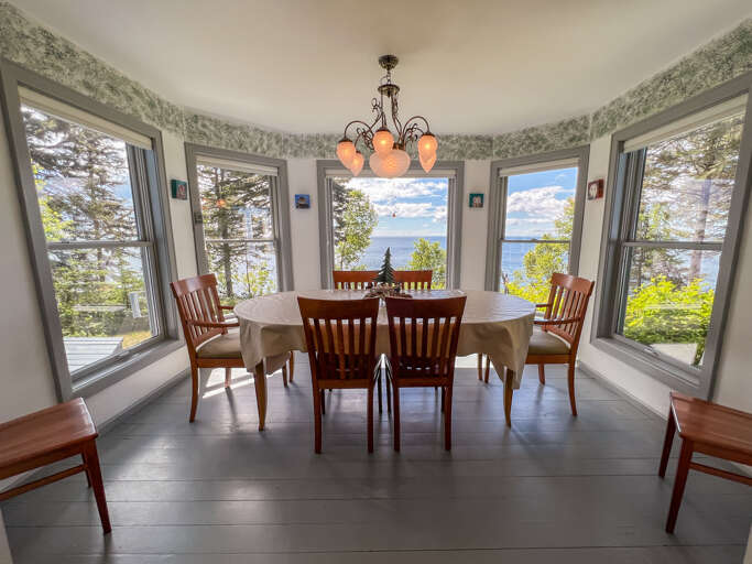 Enjoy Lake Superior views from the dining room.