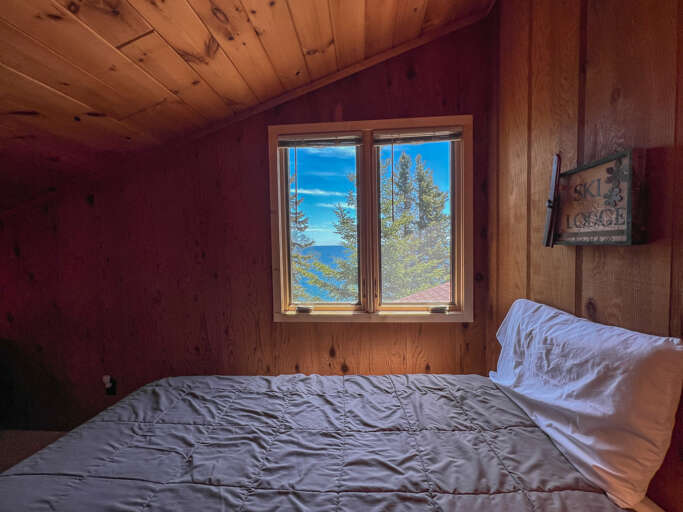 Lake Superior views can be enjoyed from the third bedroom, as well.
