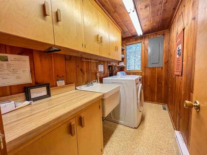 No need to overpack when you stay at Towering Pines as it offers a washer and dryer.
