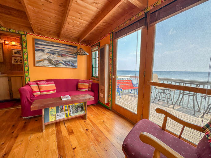 The doors lead out to a Lake-facing deck and provides great Lake Superior views The doors lead out to a Lake-facing deck and provides great Lake Superior views