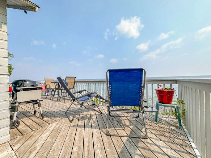 Step out onto the Lake-facing deck. Step out onto the Lake-facing deck.