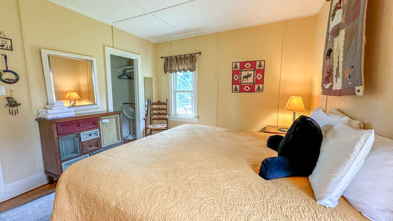 This bedroom has a king bed.