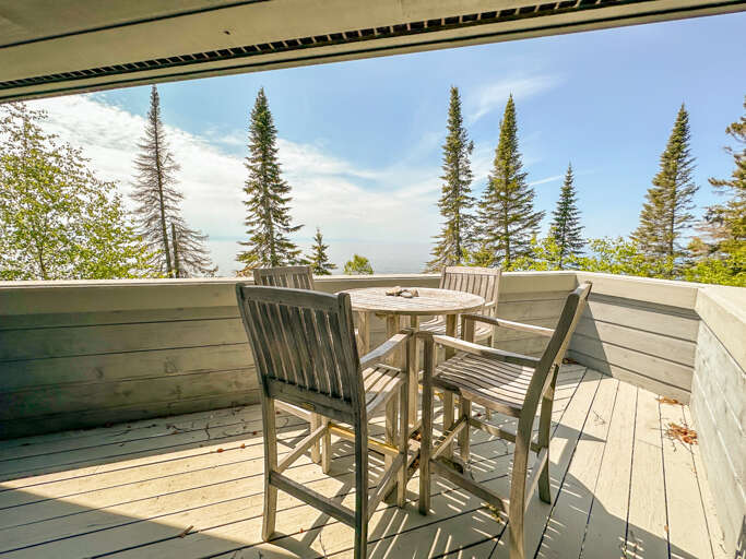 Grab your coffee and enjoy your breakfast on the deck area off the kitchen.
