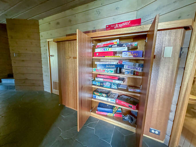 A large selection of board games and puzzles are yours to enjoy during your stay.