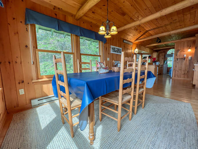 Past the dining area is the kitchen.