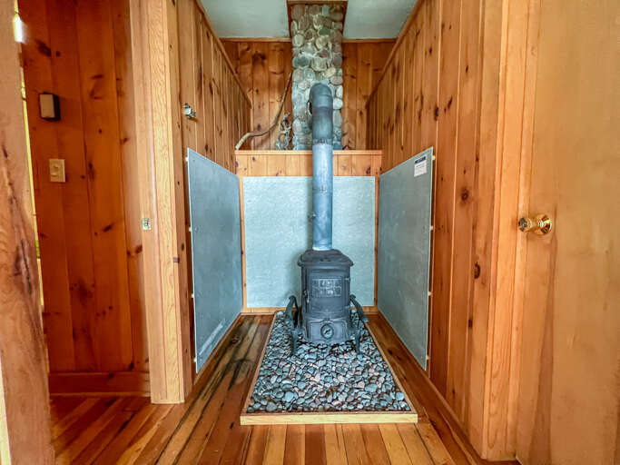 Enjoy the woodstove that the guest cottage offers.