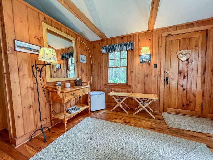 There is a mini fridge in the guest cabin, as well.