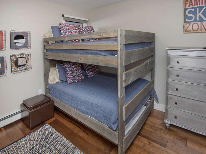 Bedroom 2 w/ Full over Full Bunk w/ Trundle & TV Bedroom 2 w/ Full over Full Bunk w/ Trundle & TV