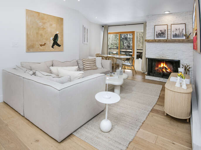 Living Room View & Fireplace