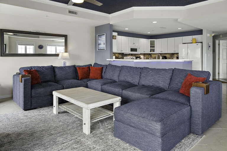 Spacious Sitting Space, Sizeable Sectional Sofa, Subtle Shades, Slick Surfaces