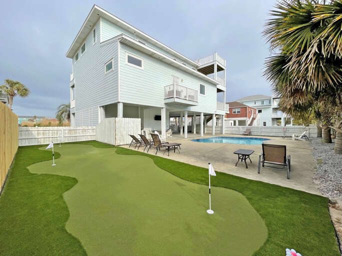 Residential Building With Pool And Mini-golf Course