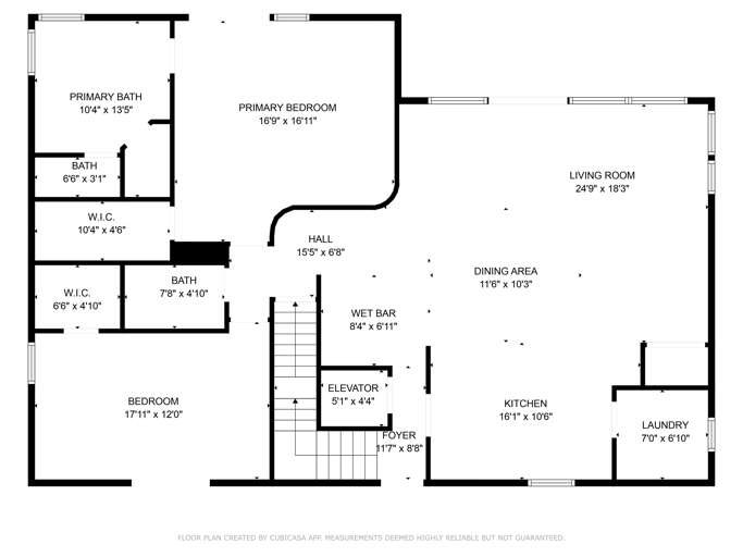 Furnished Floor Plan Featuring Primary Bedroom, Baths, Kitchen, And Living Spaces