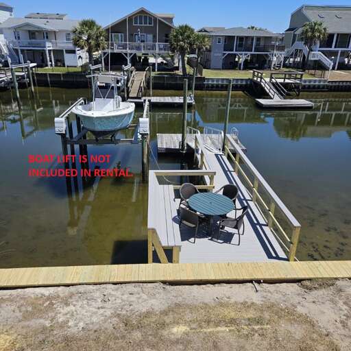 Boat lift not included in rental.