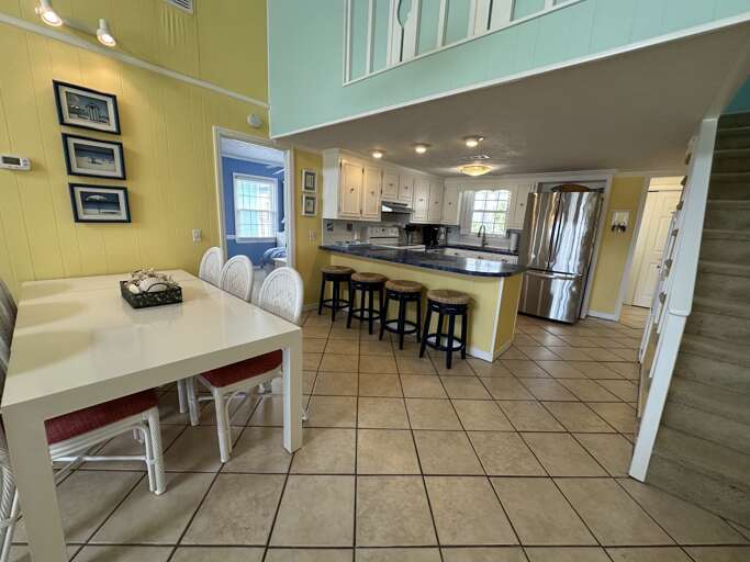 Dining room and kitchen