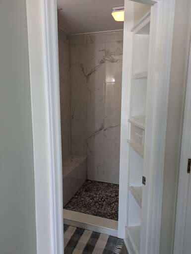 shower in the bedroom