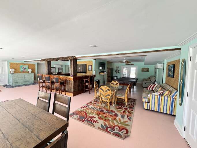 downstairs