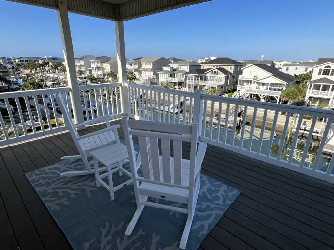 deck off bedroom 5 - upstairs canal side.