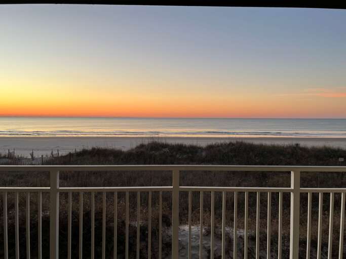 sunrise view from deck