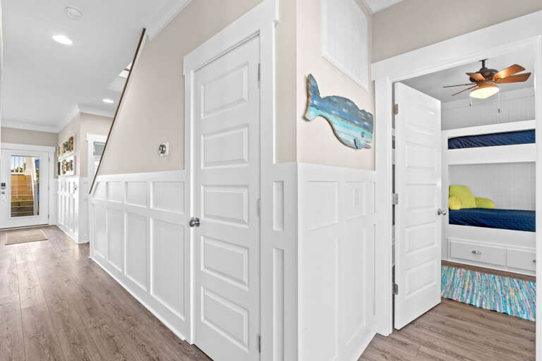 hallway and bunk room first level