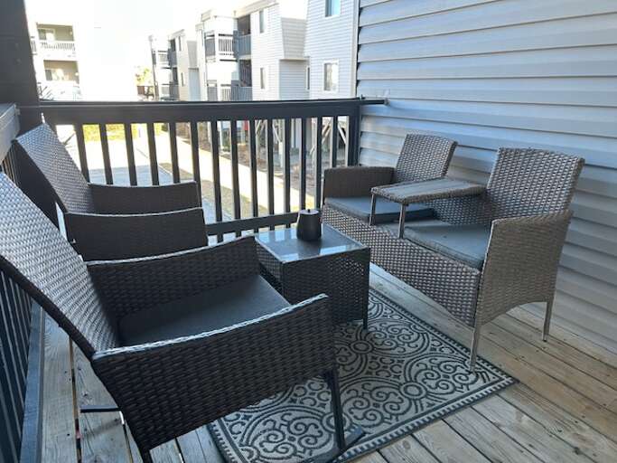 Front Entrance Balcony and Chairs