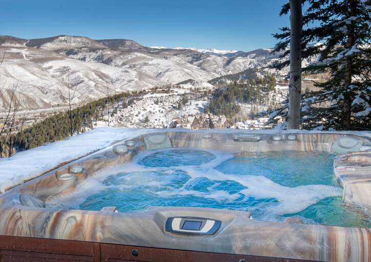 Winter views hot tub