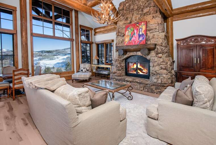 Winter views by the fire place in the Living Room