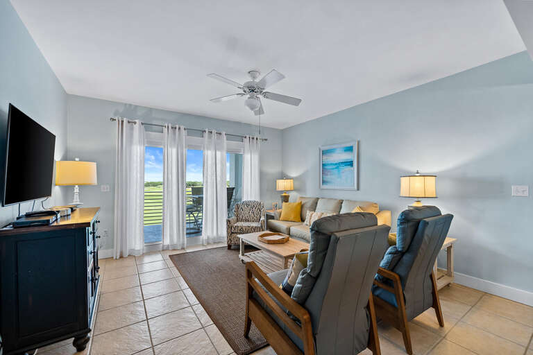 Living Space Lit, Laid-back Lounge, Light Tones, Tidy Tile