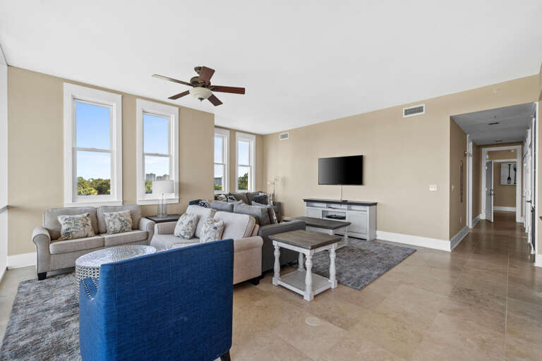 Spacious Seating, Soft Sofas, Sunlit Space