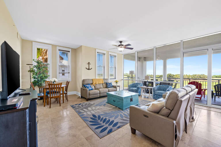 Spacious, Sunlit Sitting Space, Sliding Doors To Scenic Balcony View