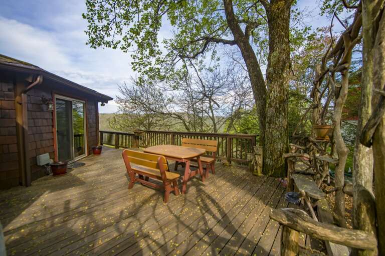 Deck with table and chairs