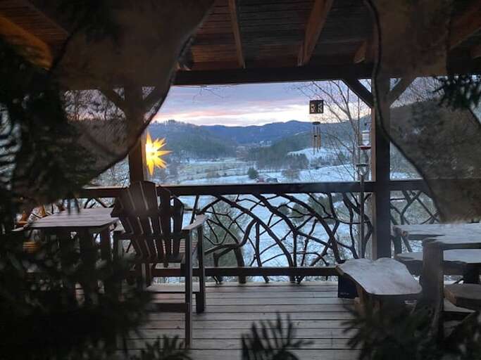 Winter view from deck Winter view from deck