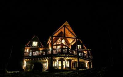 You will love seeing the home lit up at night at Eagles Nest.
