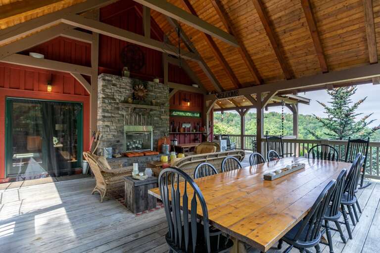 Decorative Fireplace on Deck