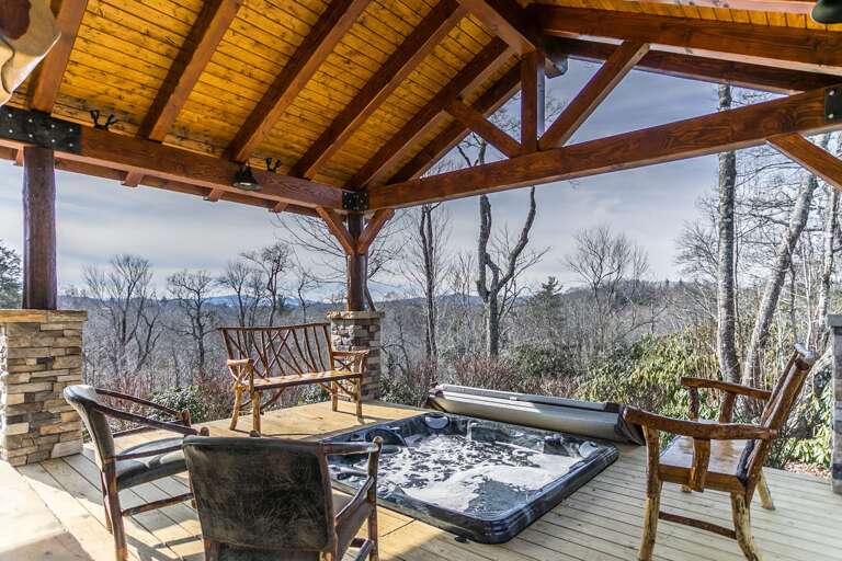 Covered deck with hot tub Covered deck with hot tub