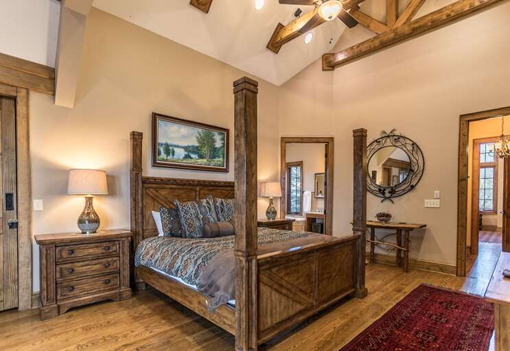 Main level king bedroom with fireplace Main level king bedroom with fireplace